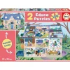 EDUCA BORRAS Juegos Y Puzzles*- DragonBallZ - Puzzle Doble Vista Casa Interior y Exterior 100 Piezas ㅤ