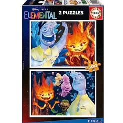 EDUCA BORRAS Juegos Y Puzzles*- Educa - Conjunto de 2 puzzles para niños con 100 piezas con imágenes Elemental | Medidas: 40 x 28 cm. Recomendado a partir de 6 años (19734) ㅤ