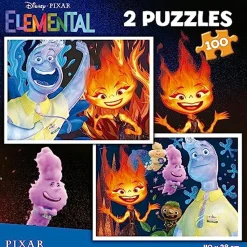 EDUCA BORRAS Juegos Y Puzzles*- Educa - Conjunto de 2 puzzles para niños con 100 piezas con imágenes Elemental | Medidas: 40 x 28 cm. Recomendado a partir de 6 años (19734) ㅤ