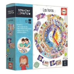 EDUCA BORRAS Juguetes Educativos Y Libros|Juegos Y Puzzles*- Juego educativo Aprender las Horas: leer reloj y practicar conceptos ㅤ