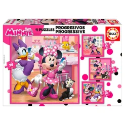 BORRAS Juguetes Educativos Y Libros|Juegos Y Puzzles*Educa - Minnie Mouse - Puzzle Progresivo