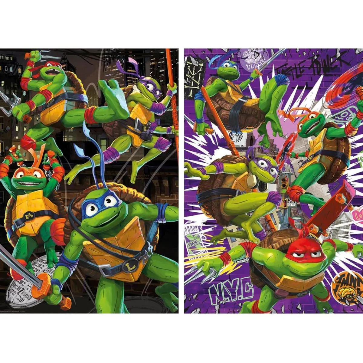 EDUCA BORRAS Juegos Y Puzzles*- Pack Doble Puzzle Tortugas Ninja ㅤ