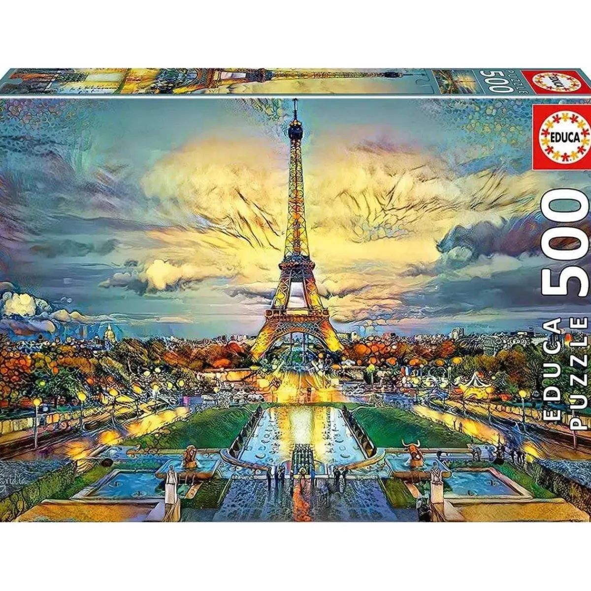 EDUCA BORRAS Juegos Y Puzzles*- Puzzle 500 piezas Torre Eiffel: montaje y cola Fix incluidos ㅤ