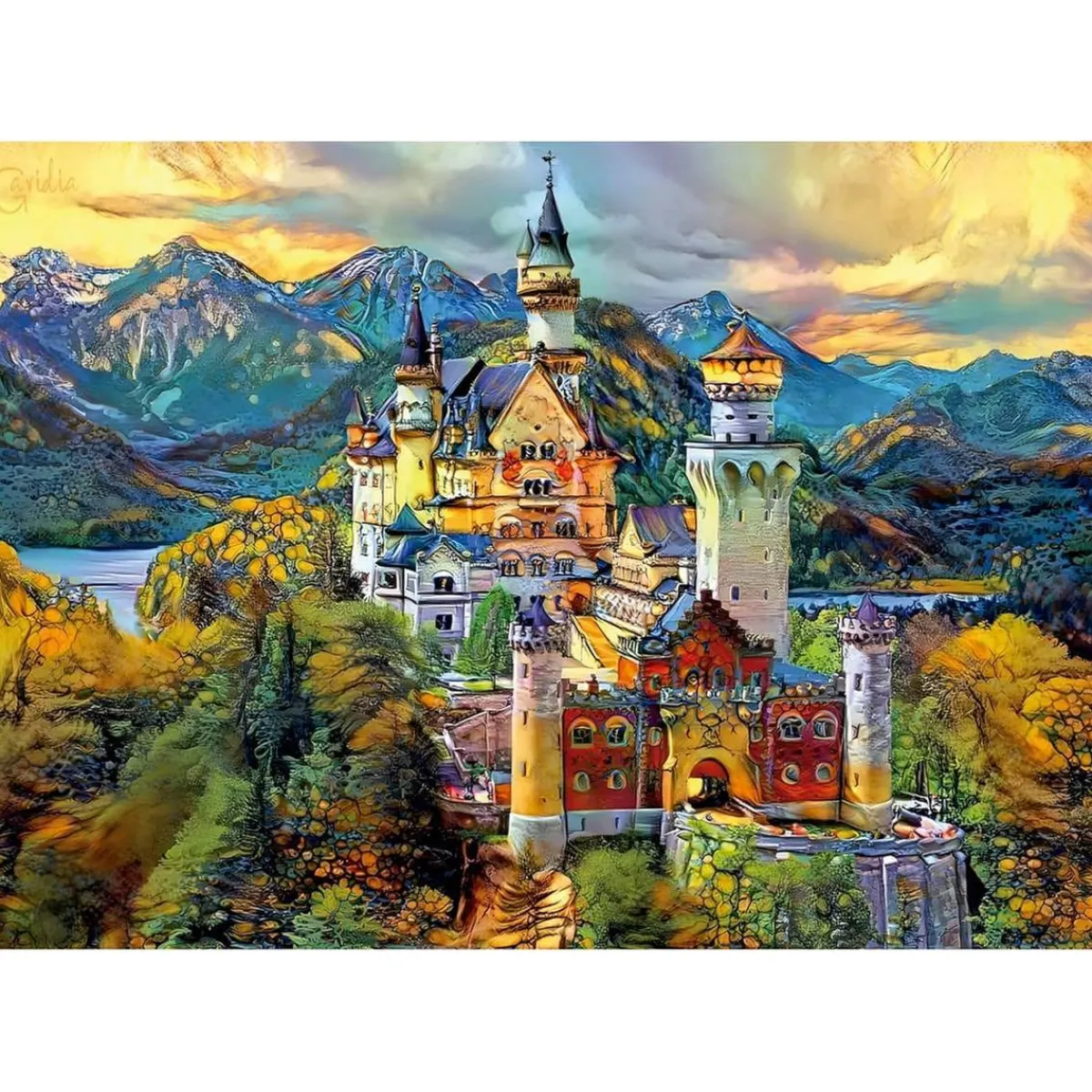 EDUCA BORRAS Juegos Y Puzzles*- Puzzle Adultos Neuschwanstein 1000 Piezas ㅤ