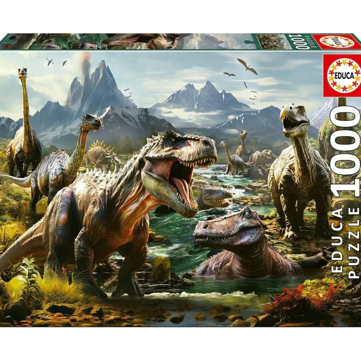 EDUCA BORRAS Juegos Y Puzzles*- Puzzle Adultos Dinosaurios Salvajes 1000 Piezas ㅤ