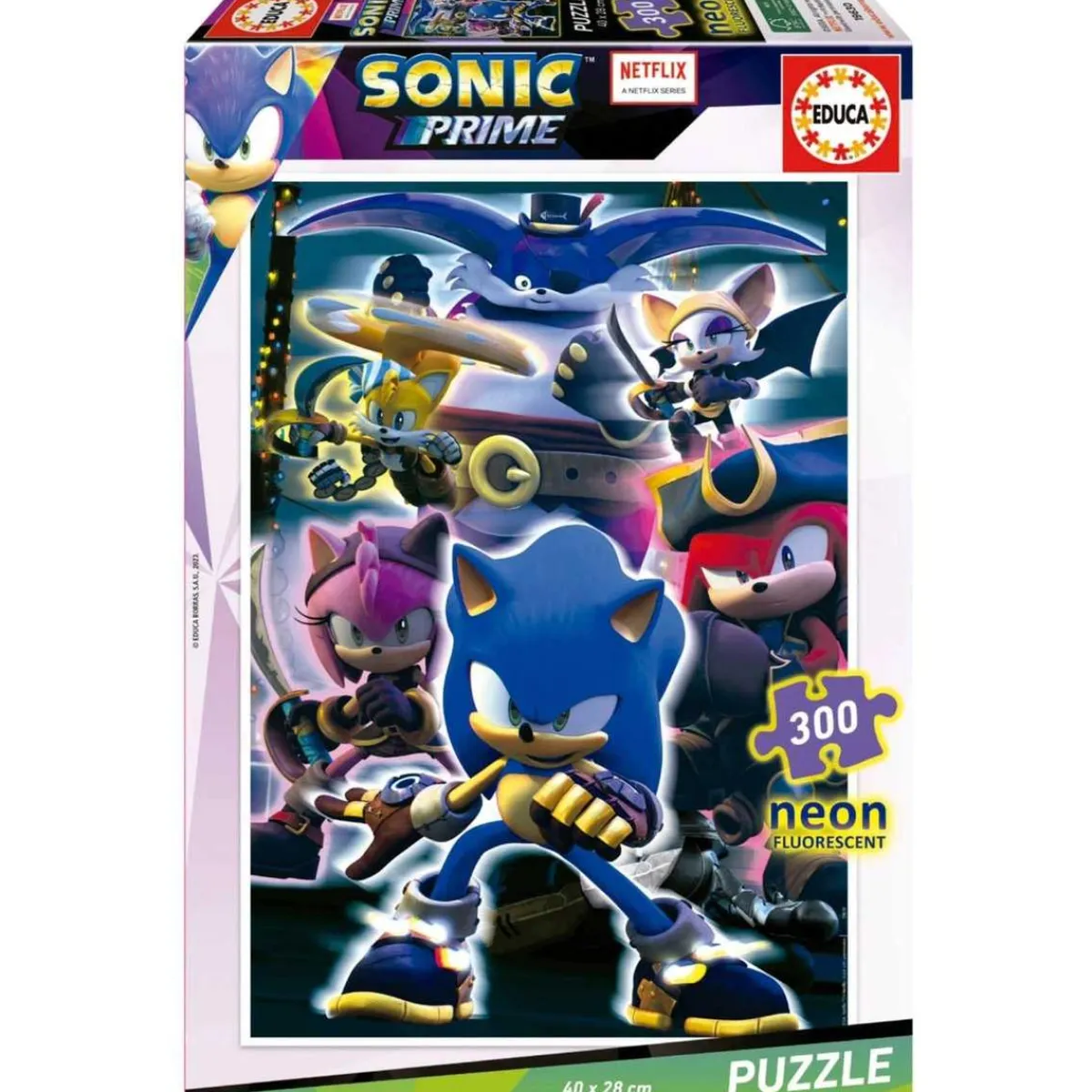 EDUCA BORRAS Juegos Y Puzzles*- Puzzle infantil Sonic Prime Neon de 300 piezas ㅤ
