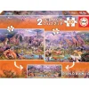 EDUCA BORRAS Juegos Y Puzzles*Educa Borrás - Animales Salvajes Pack Puzzles 2x100 Piezas
