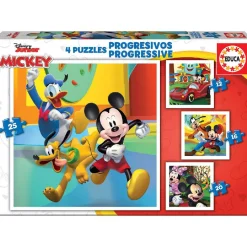 EDUCA BORRAS Juegos Y Puzzles*Educa Borrás - Pack 4 puzzles progresivos Mickey and Friends