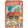 EDUCA BORRAS Juegos Y Puzzles*Educa Borrás - Patrulla de Rescate - Pack 4 Puzzles Progresivos