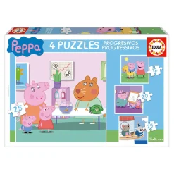 EDUCA BORRAS Juegos Y Puzzles*Educa Borrás - Peppa Pig - Pack 4 Puzzles Progresivos