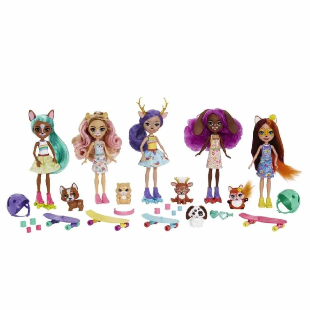 ENCHANTIMALS Muñecas*- City Tails - Pack 5 muñecas Skate