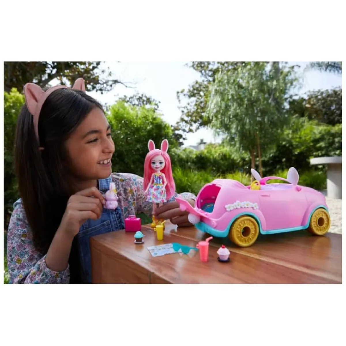 BARBIE Muñecas*Enchantimals - Conejitomóvil con muñeca