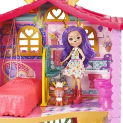 BARBIE Muñecas*Enchantimals - muñeca Danessa Deer con casa de ciervos