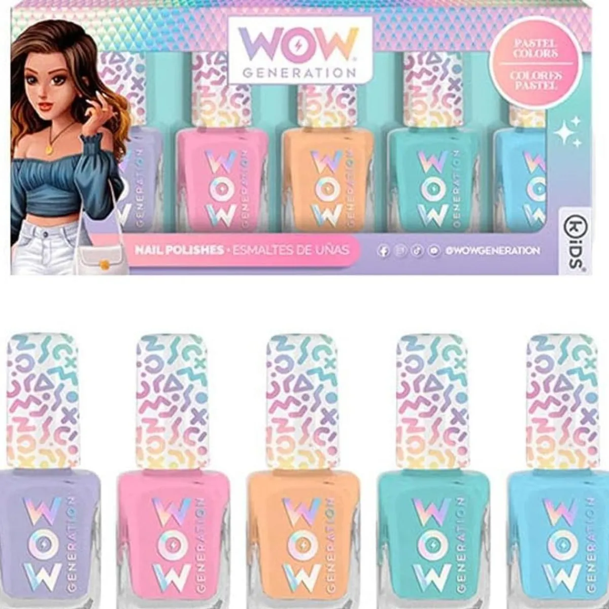 RAVENSBURGER IBÉRICA Estilo De Vida*Esmalte de uñas Multicolor Pack de 5 botes Wow Generation ㅤ