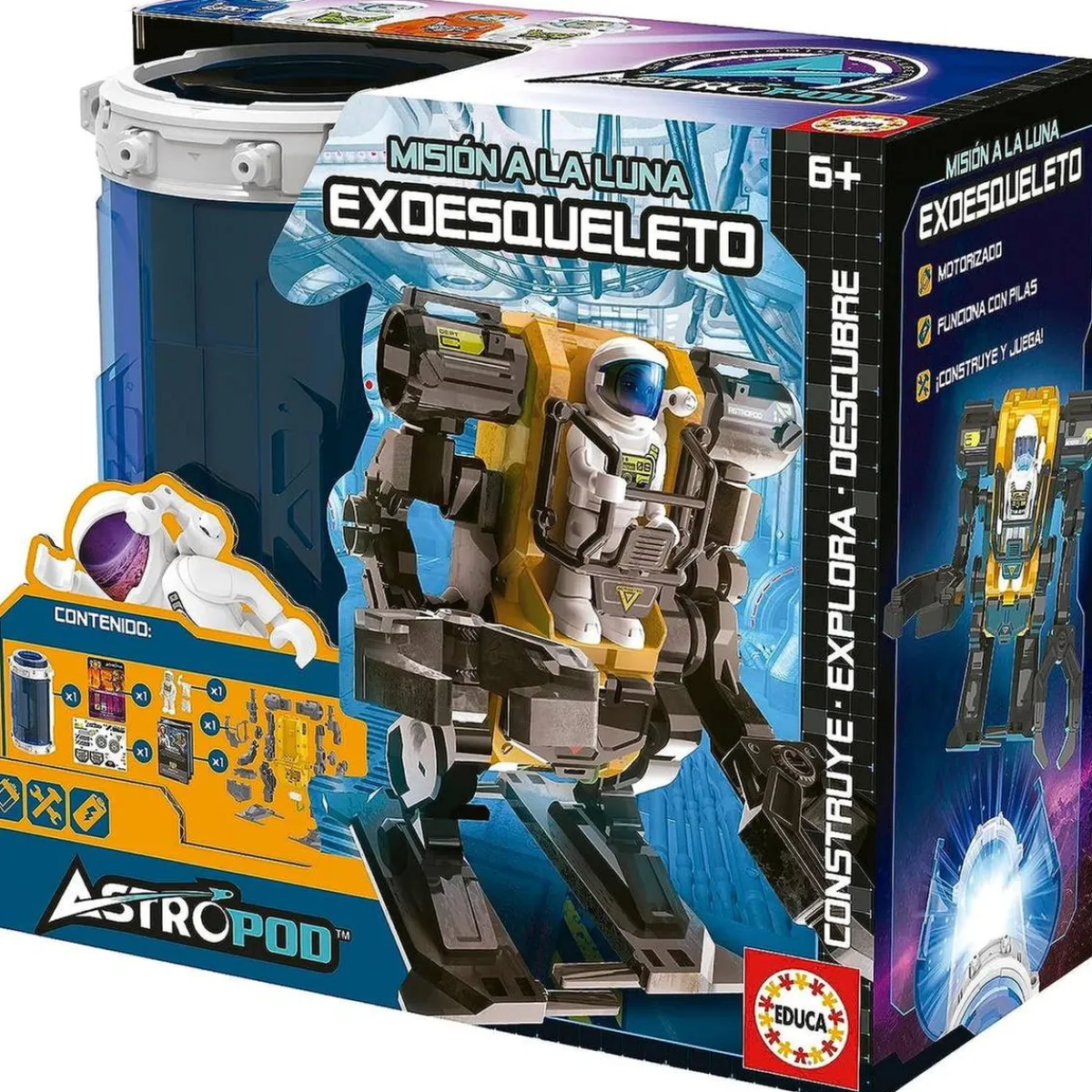 EDUCA Steam*Exoesqueleto astropod: construye, juega y observa tu robot cobrar vida con motor a pilas ㅤ
