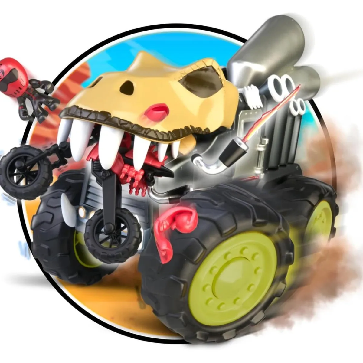 FAMOSA Vehículos Y Circuitos*- Caminón De Carreras Swap Riders Dinosaurio Krono Rex ㅤ