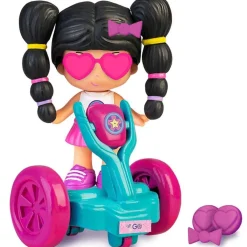 PINYPON Coleccionables Y Mini Mundos*Famosa - Set de Juguete: Mini Figura Pop&Swap con Vehículo y Accesorios Flúor