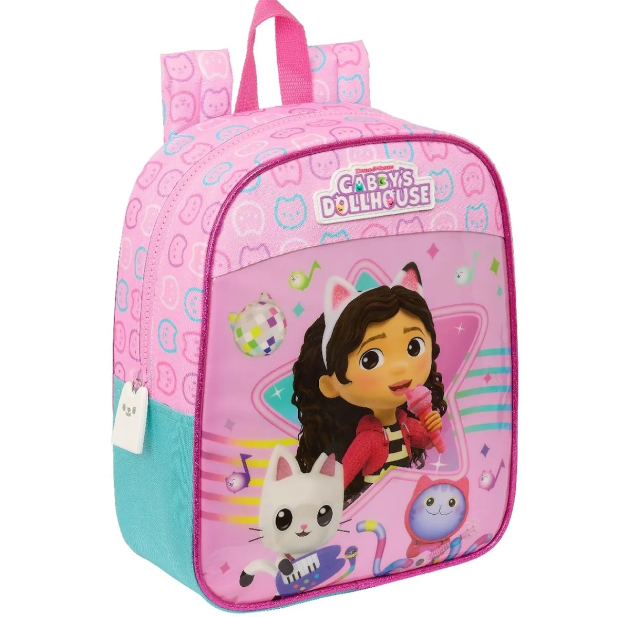 SAFTA Material Escolar*Gabby's Dollhouse - Mochila guardería adaptable a carro - Colección Party