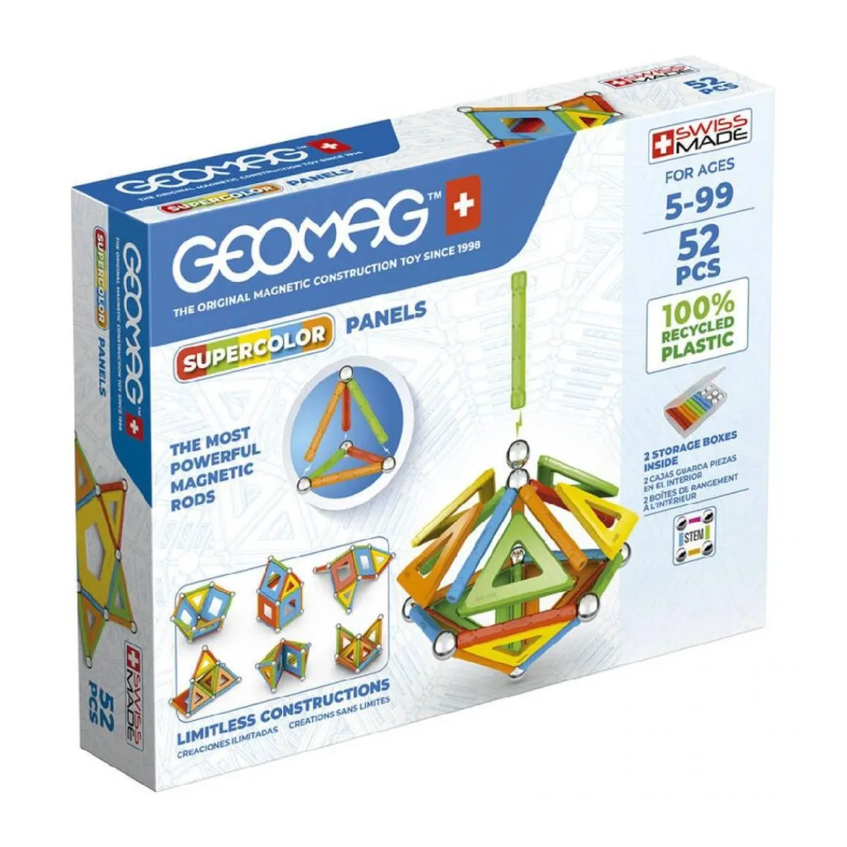 TOY PARTNER S.A. Steam*Geomag - Green Supercolor 52 piezas