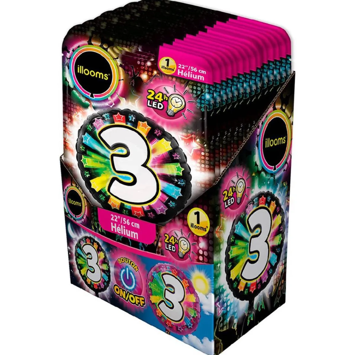 TOYS "R" US Artículos De Fiesta Y Regalos*Globo LED helio número 3