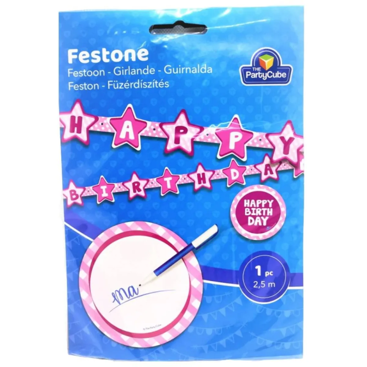 TOYS "R" US Artículos De Fiesta Y Regalos*Guirnalda rosa personalizable Happy Birthday