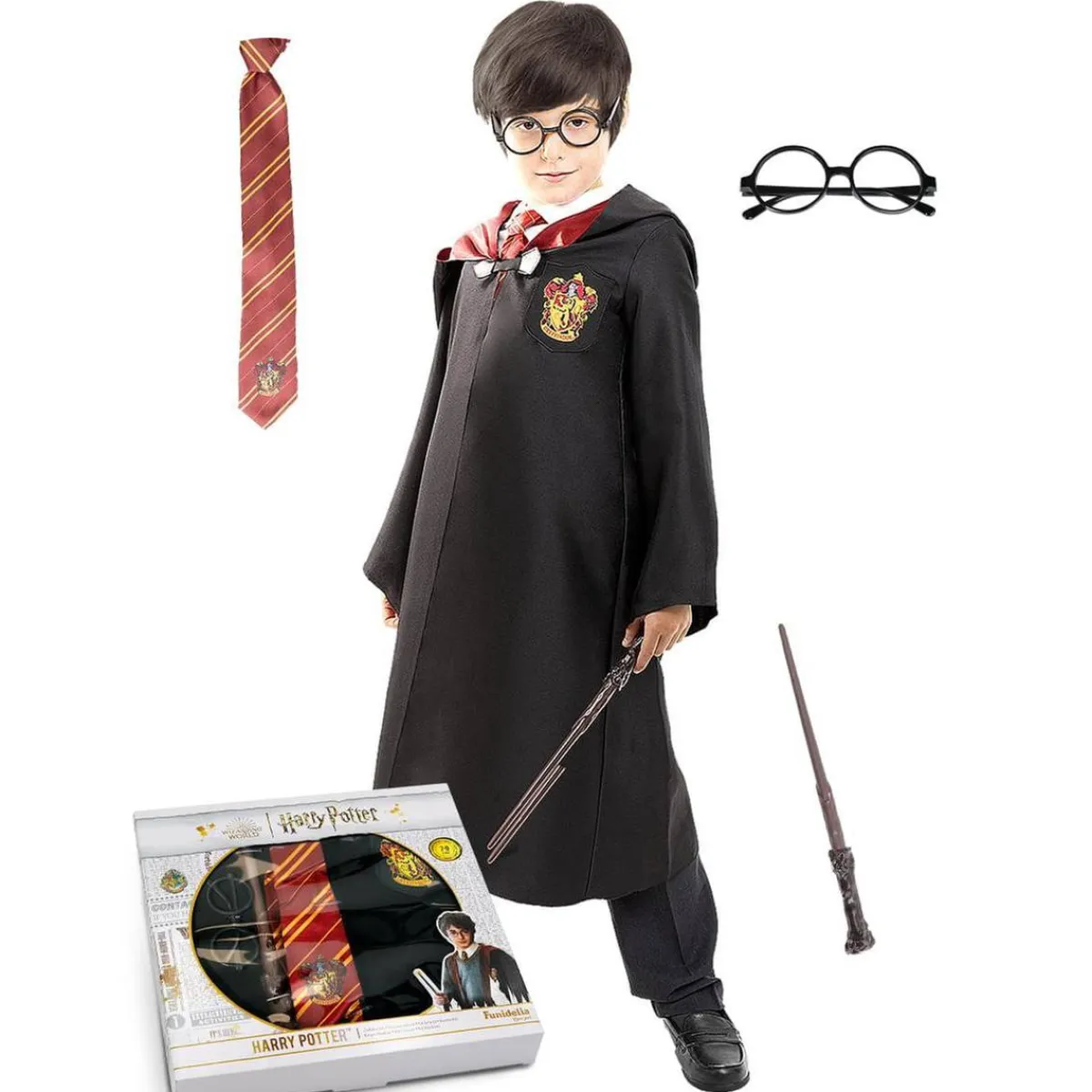 Funidelia Disfraces|Halloween*Harry Potter - Kit para Disfraz de Harry Potter (110-116 cm)