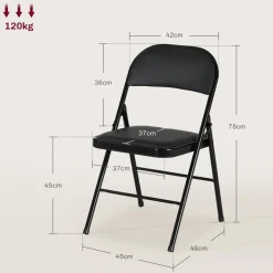 Homcom Estilo De Vida*- 2 sillas plegables Negro