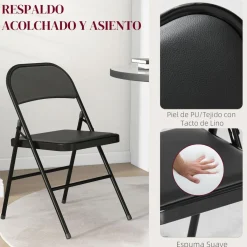 Homcom Estilo De Vida*- 2 sillas plegables Negro