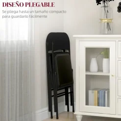 Homcom Estilo De Vida*- 2 sillas plegables Negro