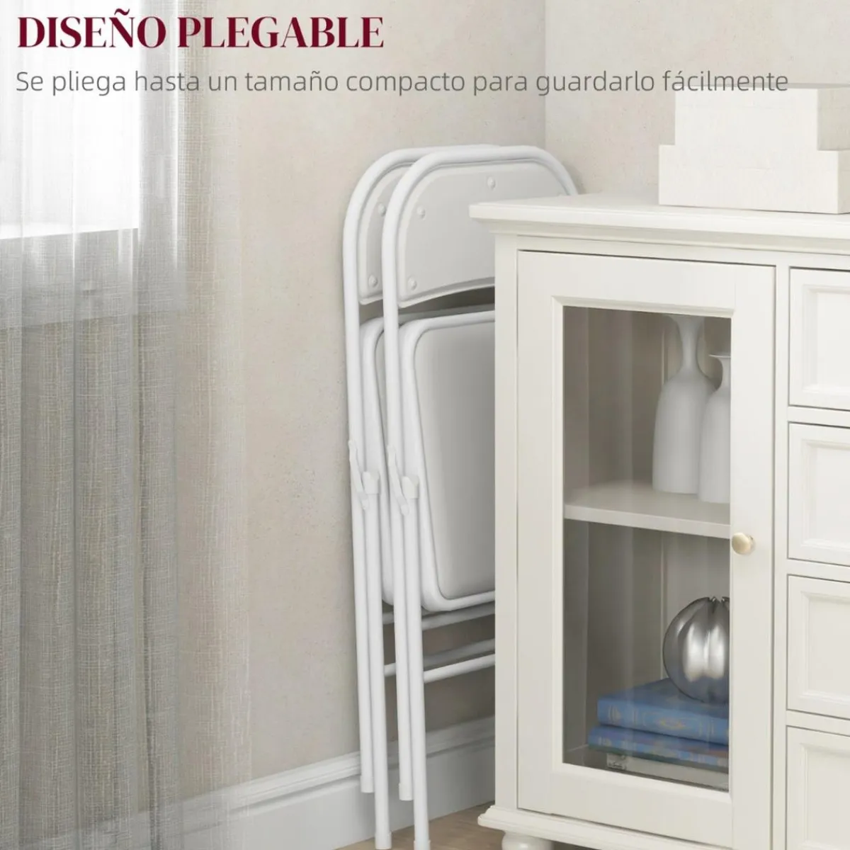 Homcom Estilo De Vida*- 2 sillas plegables Blanco