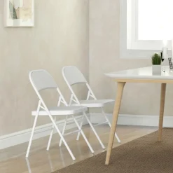 Homcom Estilo De Vida*- 2 sillas plegables Blanco