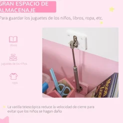 Homcom Estilo De Vida*- Baúl para juguetes Madera Rosa