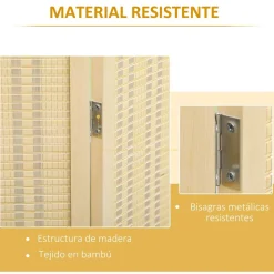 Homcom Estilo De Vida*- Biombo de bambú 4 paneles
