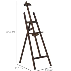 Homcom Arte Y Manualidades*- Caballete de madera con trípode Marrón