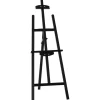 Homcom Arte Y Manualidades*- Caballete de madera con trípode Negro