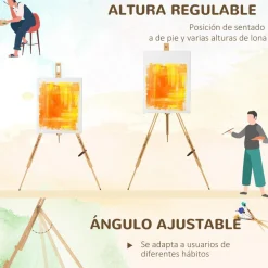 VINSETTO Arte Y Manualidades*Homcom - Caballete de pintura plegable de madera