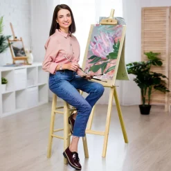 Homcom Arte Y Manualidades*- Caballete de pintura de madera