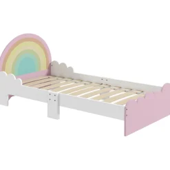 Homcom Estilo De Vida*- Cama infantil arcoíris Rosa