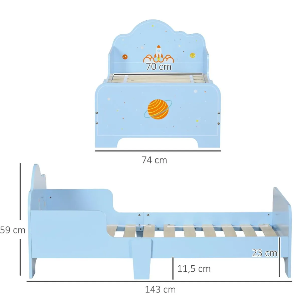 Homcom Estilo De Vida*- Cama infantil espacio Azul