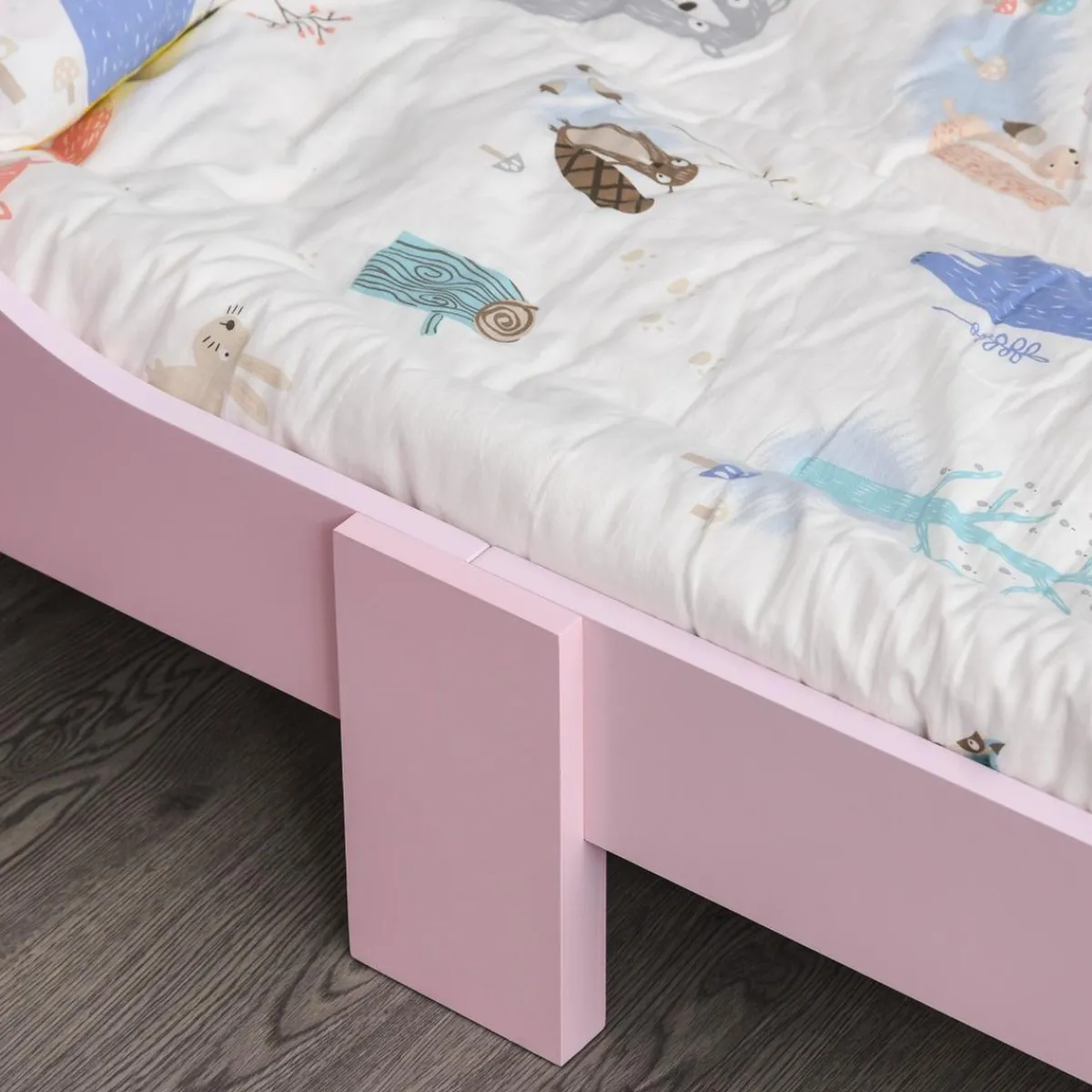 Homcom Estilo De Vida*- Cama infantil Madera Rosa