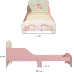 Homcom Estilo De Vida*- Cama infantil Montañas Rosa