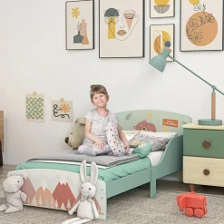 Homcom Estilo De Vida*- Cama infantil Montañas Verde