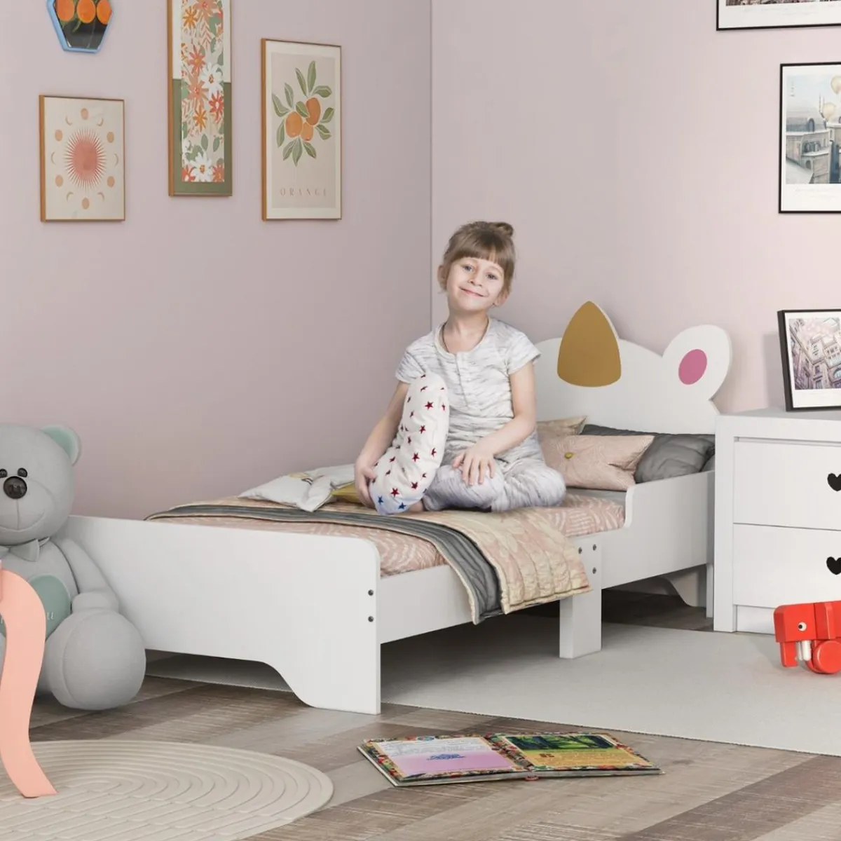 Homcom Estilo De Vida*- Cama infantil Unicornio Blanco