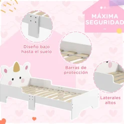 Homcom Estilo De Vida*- Cama infantil Unicornio Blanco