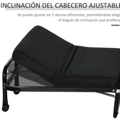 Homcom Estilo De Vida*- Cama plegable con cabecera ajustable Negro