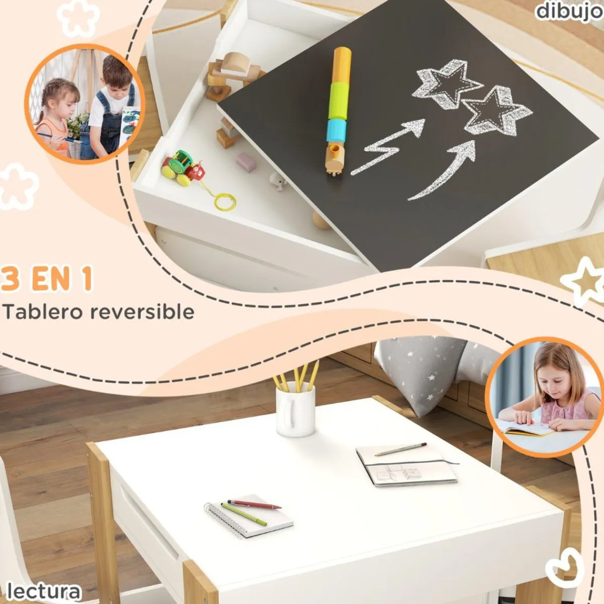 Homcom Estilo De Vida*- Conjunto de Mesa con Sillas