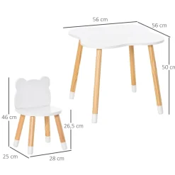 Homcom Estilo De Vida*- Conjunto Mesa + 2 Sillas infantiles Madera