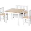 Homcom Entretenimiento·Hamacas Y Columpios|Estilo De Vida*- Conjunto Mesa + Banco + 2 sillas infantiles Madera