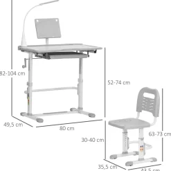 Homcom Estilo De Vida*- Conjunto Pupitre reclinable + Silla Gris