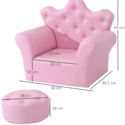 Homcom Estilo De Vida*- Conjunto sillón + puff Rosa